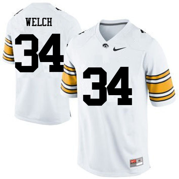Men Iowa Hawkeyes #34 Kristian Welch College Football Jerseys-White - Click Image to Close